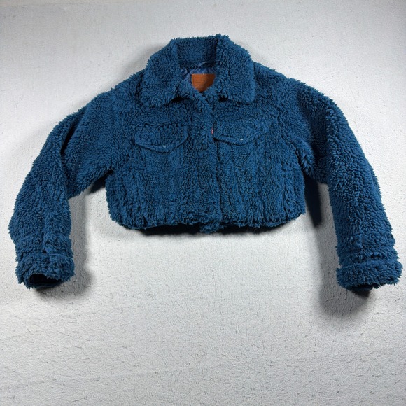Levi's Jackets & Blazers - Levi Strauss and Co Sherpa‎ Trucker Jacket Women XS Cropped Faux Shearling Cozy